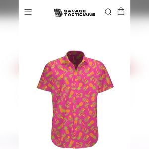 Savage Tacticians Large Pink Button Up